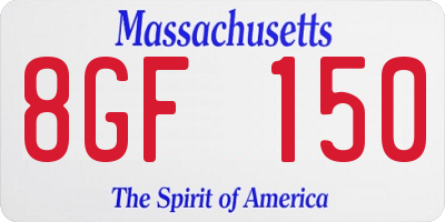 MA license plate 8GF150