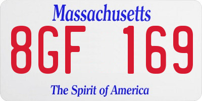 MA license plate 8GF169