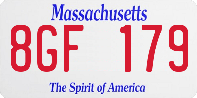 MA license plate 8GF179