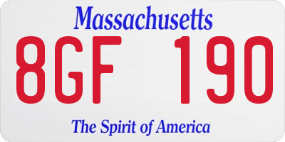 MA license plate 8GF190