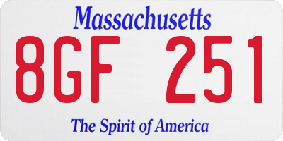 MA license plate 8GF251