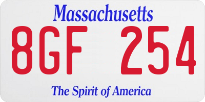 MA license plate 8GF254