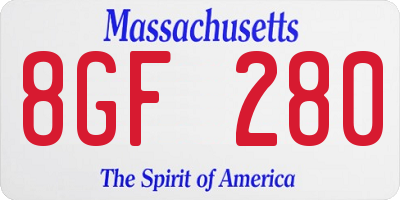 MA license plate 8GF280