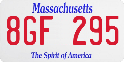 MA license plate 8GF295