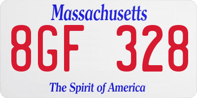 MA license plate 8GF328