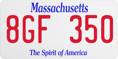 MA license plate 8GF350
