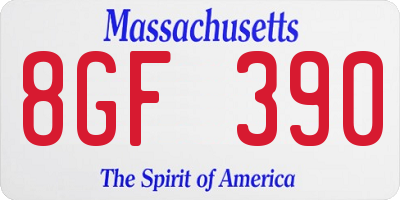 MA license plate 8GF390