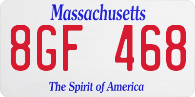 MA license plate 8GF468