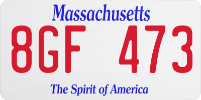 MA license plate 8GF473