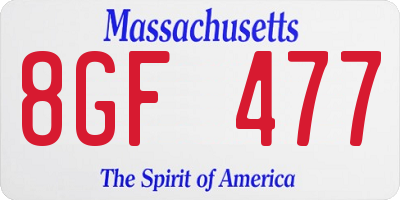 MA license plate 8GF477