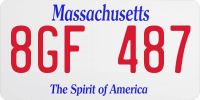 MA license plate 8GF487
