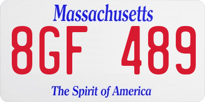 MA license plate 8GF489