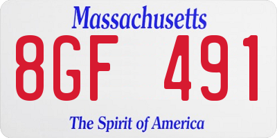 MA license plate 8GF491