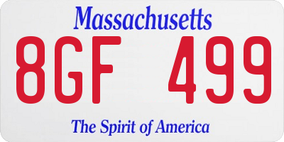 MA license plate 8GF499