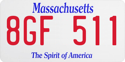 MA license plate 8GF511