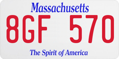 MA license plate 8GF570