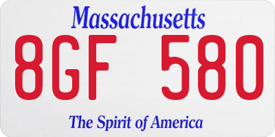 MA license plate 8GF580