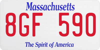 MA license plate 8GF590