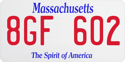 MA license plate 8GF602