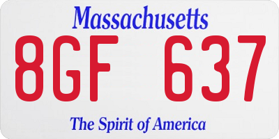 MA license plate 8GF637