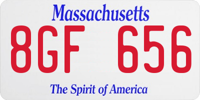 MA license plate 8GF656