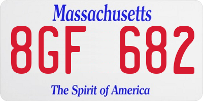 MA license plate 8GF682