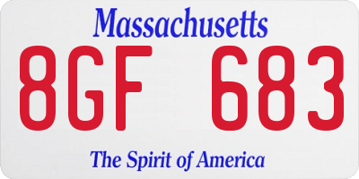 MA license plate 8GF683
