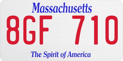 MA license plate 8GF710