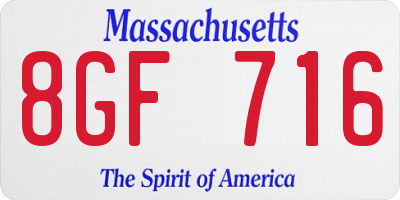 MA license plate 8GF716