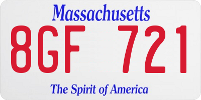 MA license plate 8GF721