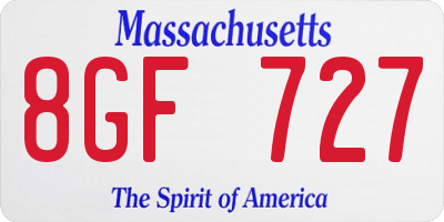 MA license plate 8GF727
