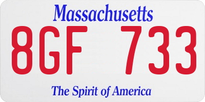 MA license plate 8GF733