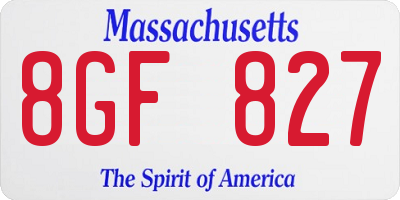 MA license plate 8GF827