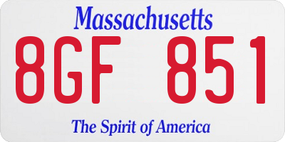 MA license plate 8GF851