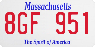 MA license plate 8GF951