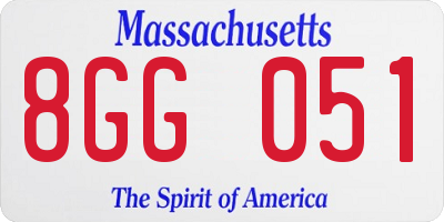 MA license plate 8GG051