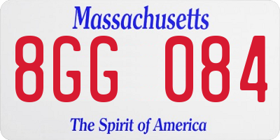 MA license plate 8GG084