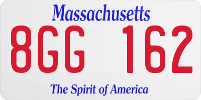 MA license plate 8GG162