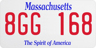 MA license plate 8GG168