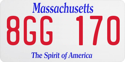 MA license plate 8GG170