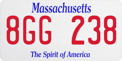 MA license plate 8GG238