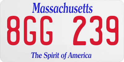 MA license plate 8GG239