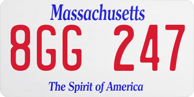 MA license plate 8GG247