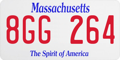MA license plate 8GG264