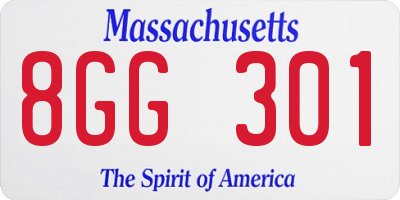 MA license plate 8GG301