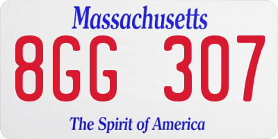 MA license plate 8GG307