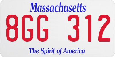 MA license plate 8GG312