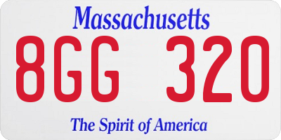 MA license plate 8GG320