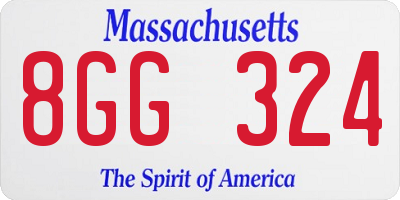 MA license plate 8GG324