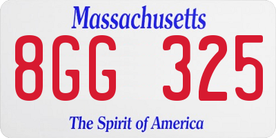 MA license plate 8GG325